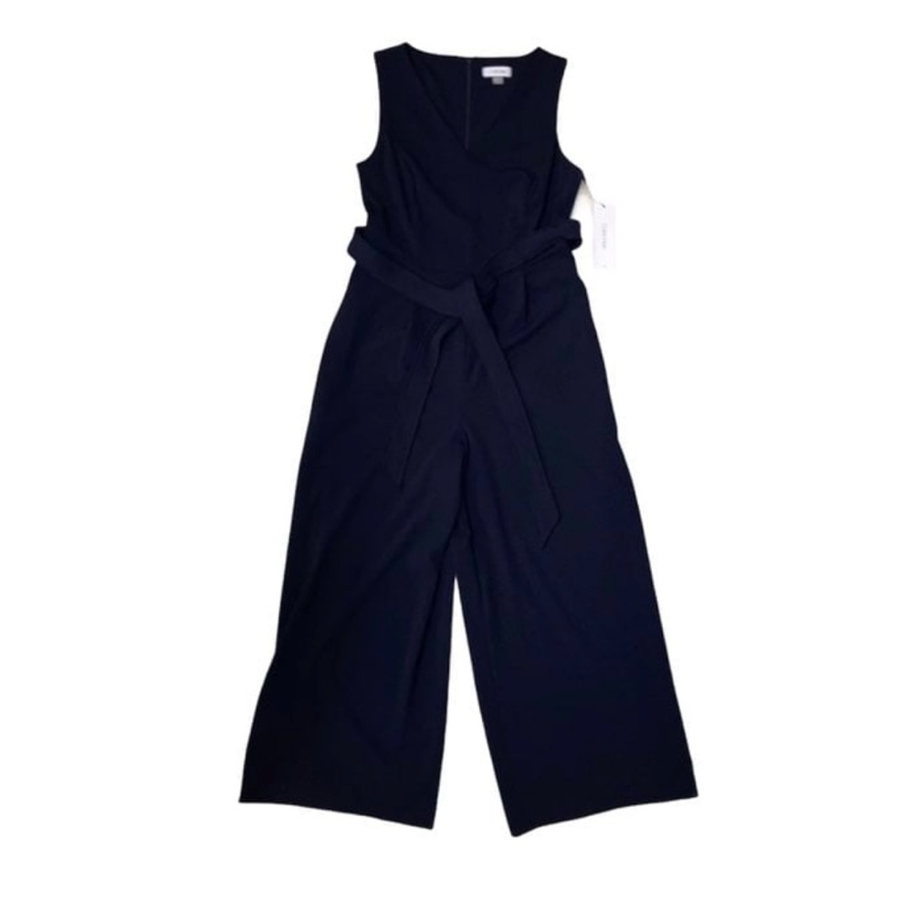 Calvin Klein Sleeveless Cropped Tie Waist Jumpsuit S8
